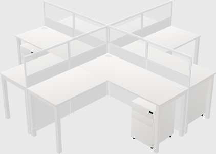 Shared l-shaped cubicles