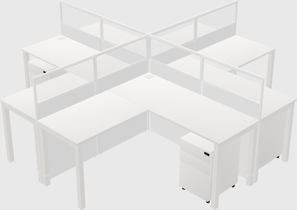 Shared l-shaped cubicles