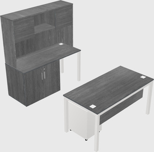 Parallel desk + cabinet