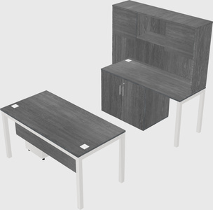 Parallel desk + cabinet