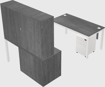 Parallel desk + cabinet