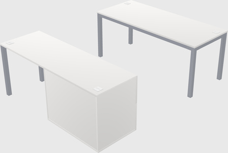 Parallel desk + file cabinet