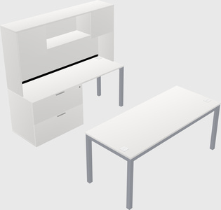 Parallel desk + file cabinet