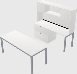 Parallel desk + file cabinet