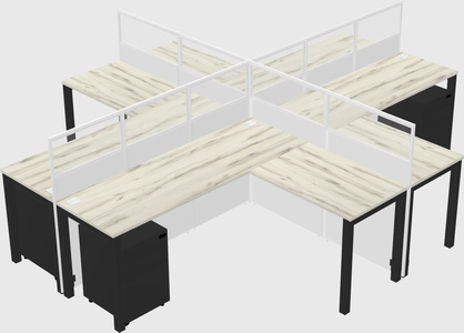 Shared l-shaped cubicles