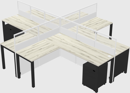 Shared l-shaped cubicles