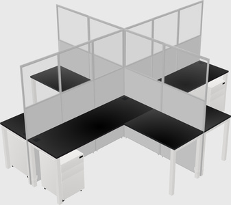 Shared l-shaped cubicles