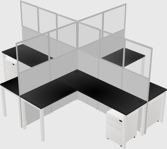 Shared l-shaped cubicles