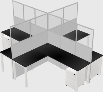 Shared l-shaped cubicles