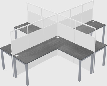 Shared l-shaped cubicles