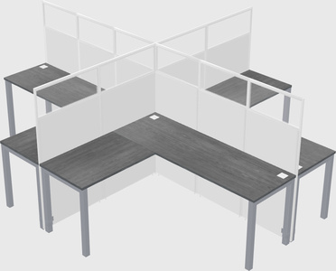 Shared l-shaped cubicles