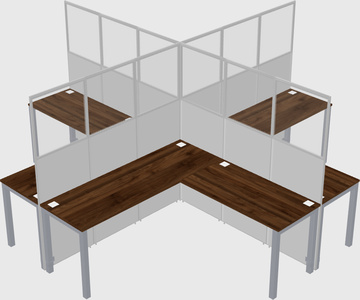 Shared l-shaped cubicles