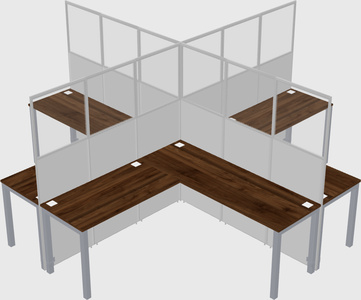 Shared l-shaped cubicles