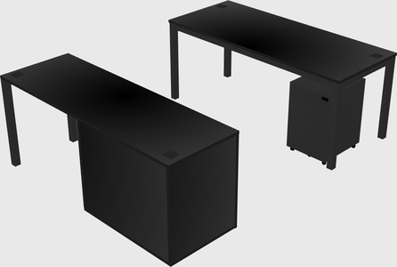 Parallel desk + cabinet