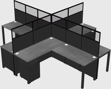 Shared l-shaped cubicles