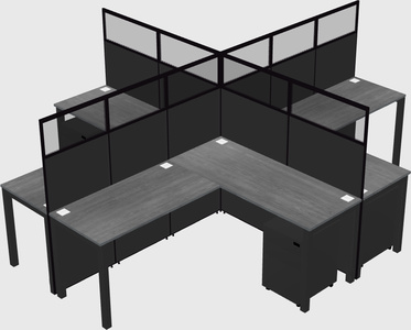 Shared l-shaped cubicles
