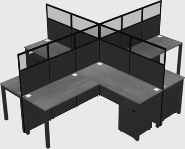 Shared l-shaped cubicles