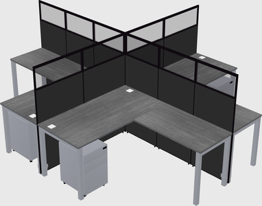 Shared l-shaped cubicles