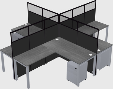 Shared l-shaped cubicles