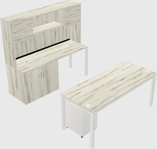 Parallel desk + cabinet