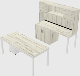 Parallel desk + cabinet