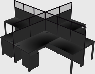 Shared l-shaped cubicles