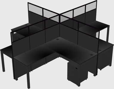 Shared l-shaped cubicles