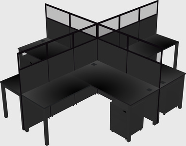Shared l-shaped cubicles