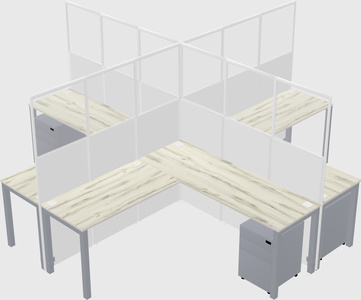 Shared l-shaped cubicles