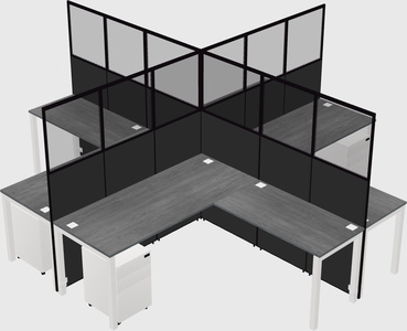 Shared l-shaped cubicles