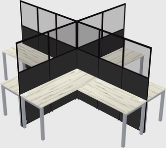 Shared l-shaped cubicles