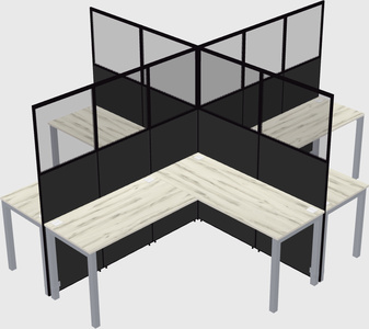 Shared l-shaped cubicles