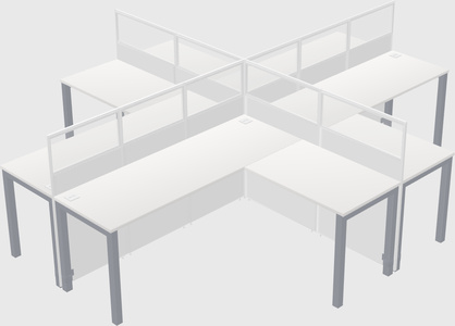 Shared l-shaped cubicles