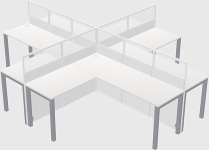 Shared l-shaped cubicles