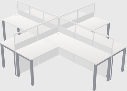 Shared l-shaped cubicles