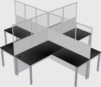 Shared l-shaped cubicles