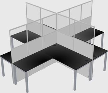 Shared l-shaped cubicles