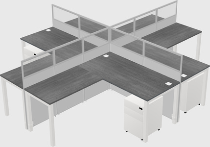 Shared l-shaped cubicles