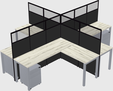 Shared l-shaped cubicles