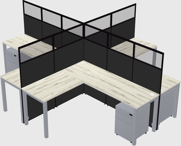 Shared l-shaped cubicles