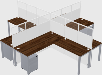 Shared l-shaped cubicles