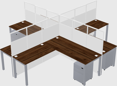Shared l-shaped cubicles