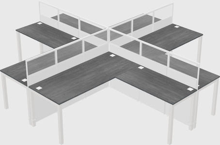 Shared l-shaped cubicles