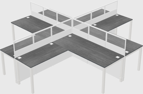 Shared l-shaped cubicles