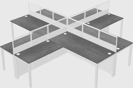Shared l-shaped cubicles