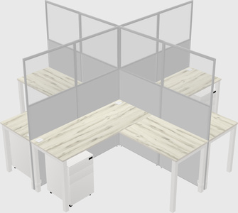 Shared l-shaped cubicles