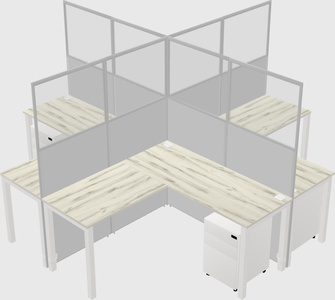 Shared l-shaped cubicles