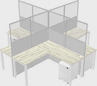 Shared l-shaped cubicles