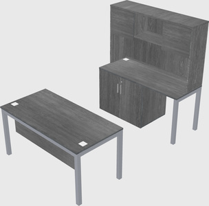 Parallel desk + cabinet