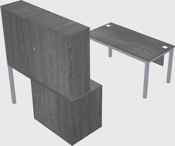 Parallel desk + cabinet